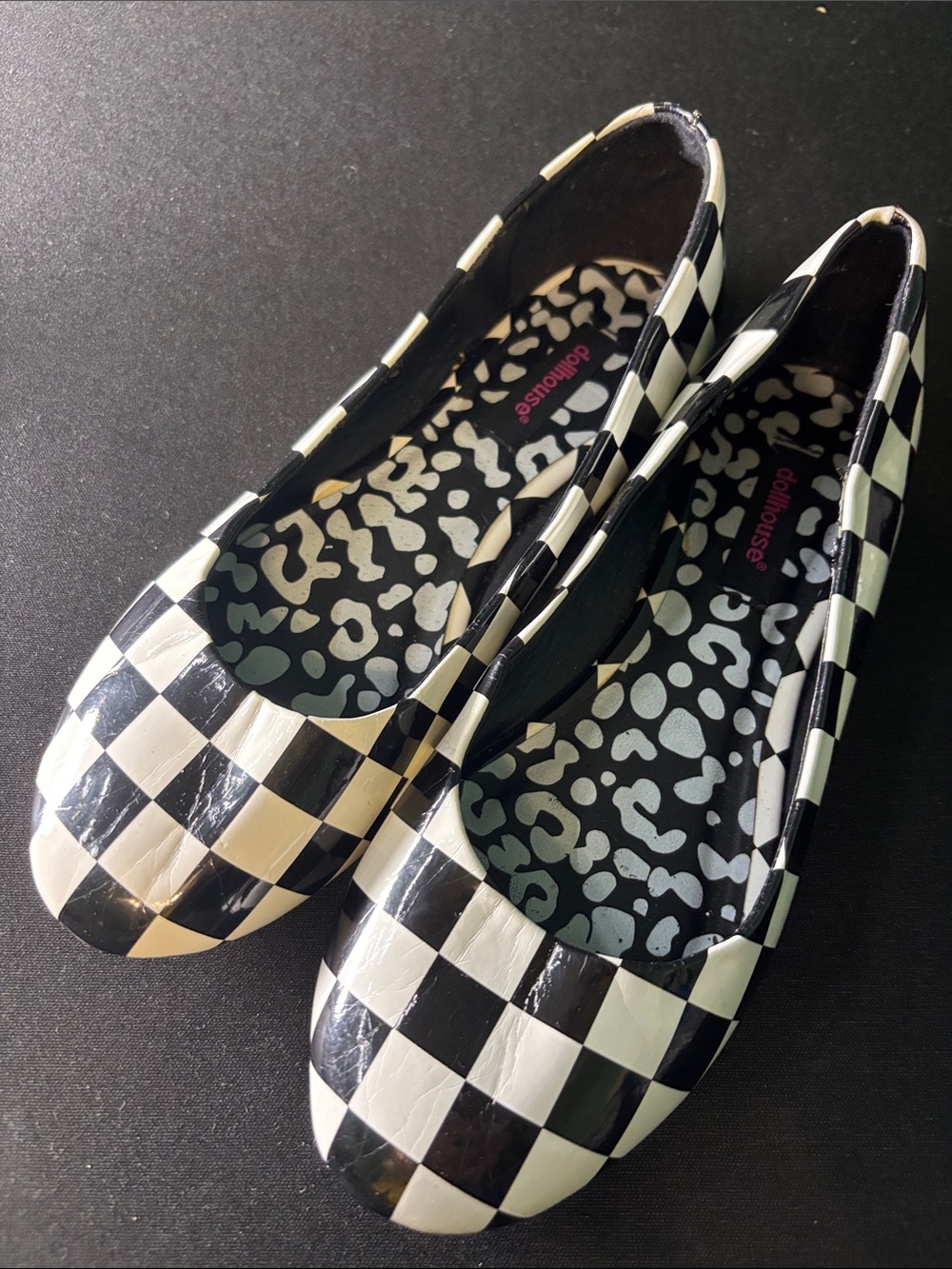 Dollhouse Black & White Checker Ballet Flats size 6.5